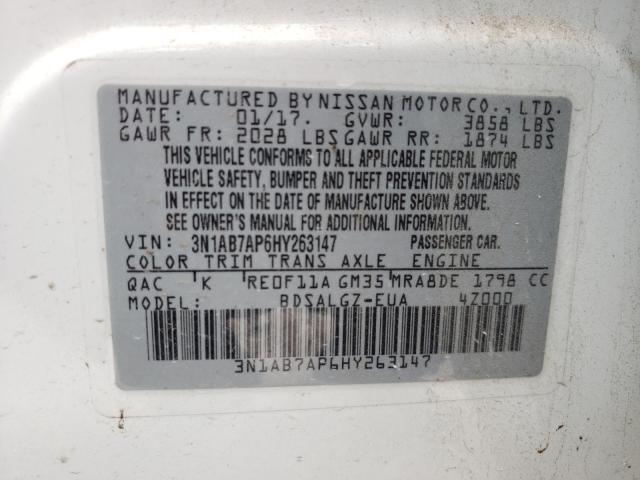 Photo 9 VIN: 3N1AB7AP6HY263147 - NISSAN SENTRA S 