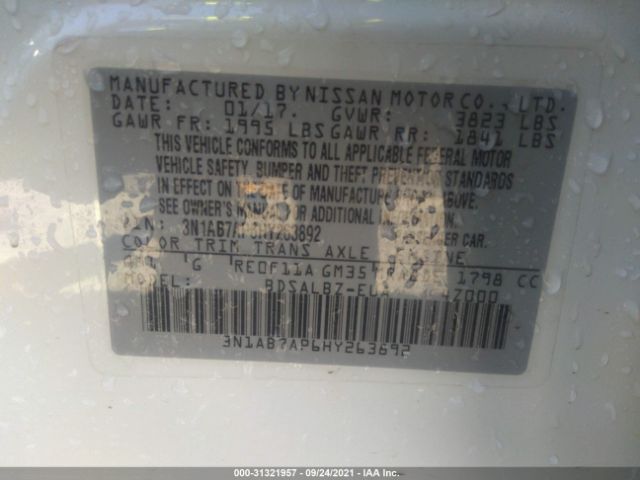 Photo 8 VIN: 3N1AB7AP6HY263892 - NISSAN SENTRA 