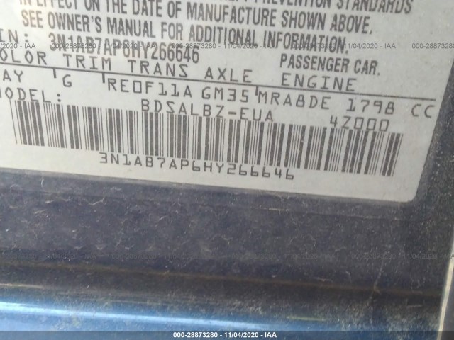 Photo 8 VIN: 3N1AB7AP6HY266646 - NISSAN SENTRA 