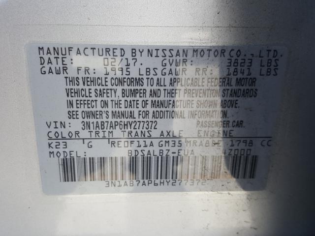 Photo 9 VIN: 3N1AB7AP6HY277372 - NISSAN SENTRA S 