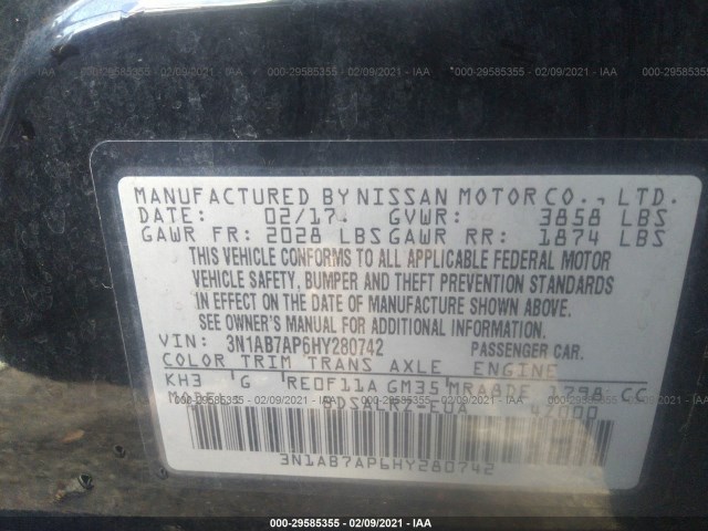 Photo 8 VIN: 3N1AB7AP6HY280742 - NISSAN SENTRA 