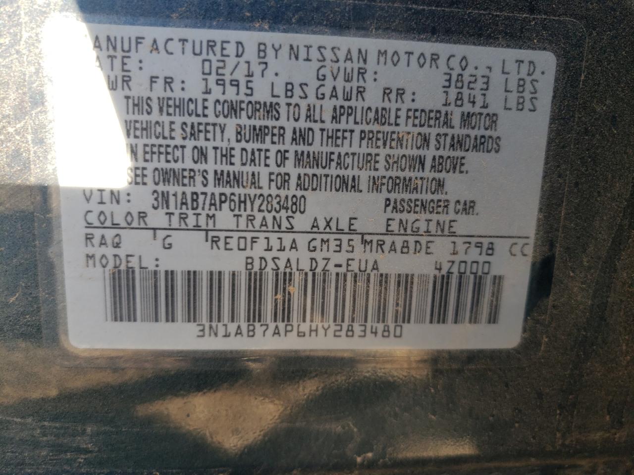 Photo 11 VIN: 3N1AB7AP6HY283480 - NISSAN SENTRA 