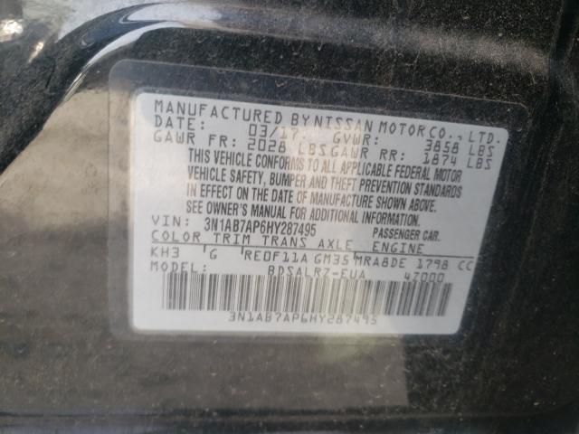 Photo 9 VIN: 3N1AB7AP6HY287495 - NISSAN SENTRA S 