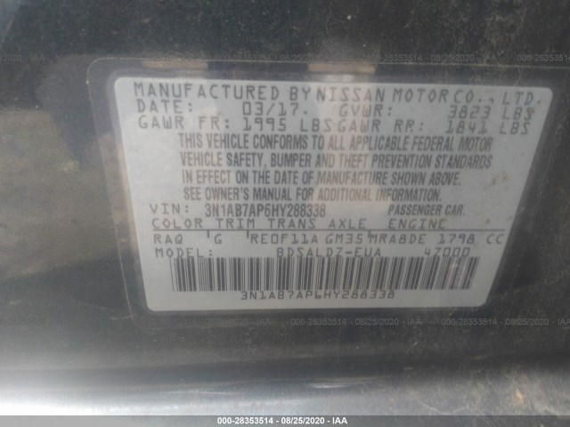 Photo 8 VIN: 3N1AB7AP6HY288338 - NISSAN SENTRA 