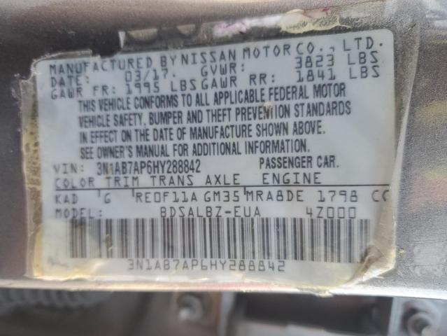 Photo 12 VIN: 3N1AB7AP6HY288842 - NISSAN SENTRA S 