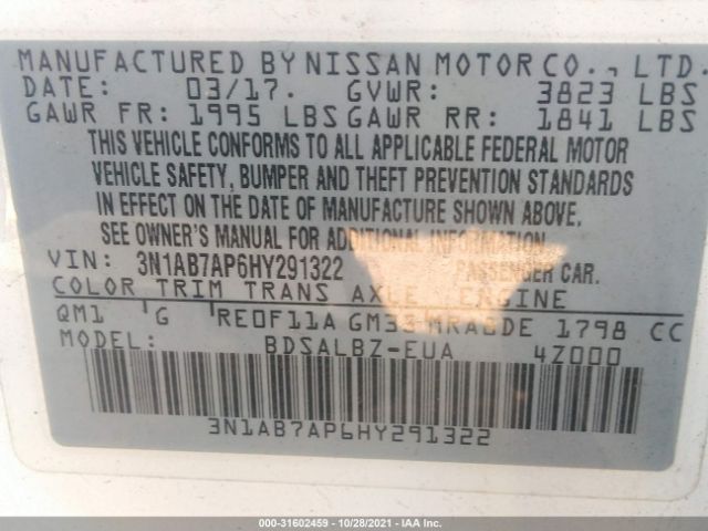 Photo 8 VIN: 3N1AB7AP6HY291322 - NISSAN SENTRA 