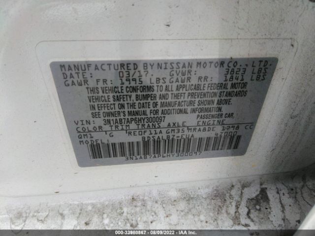 Photo 8 VIN: 3N1AB7AP6HY300097 - NISSAN SENTRA 