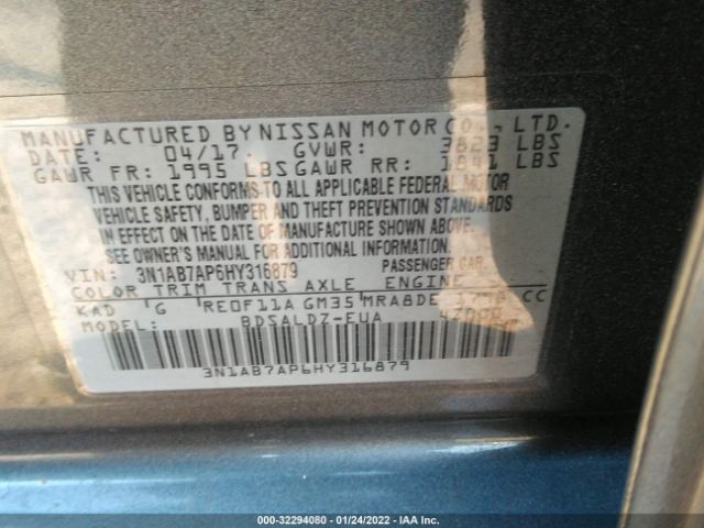 Photo 8 VIN: 3N1AB7AP6HY316879 - NISSAN SENTRA 