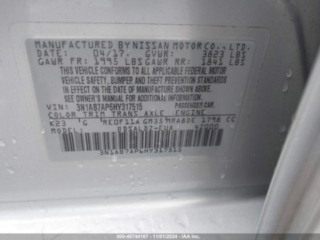 Photo 8 VIN: 3N1AB7AP6HY317515 - NISSAN SENTRA 