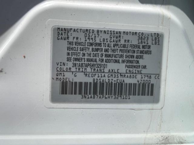 Photo 9 VIN: 3N1AB7AP6HY329101 - NISSAN SENTRA S 