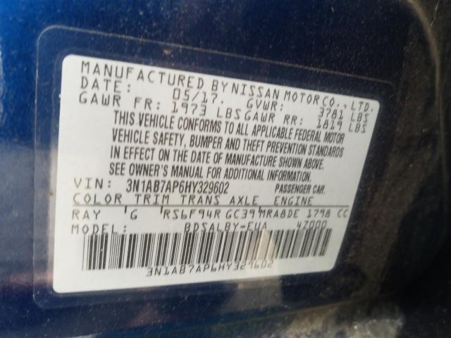 Photo 9 VIN: 3N1AB7AP6HY329602 - NISSAN SENTRA S 