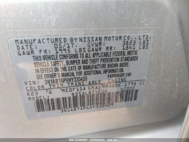 Photo 8 VIN: 3N1AB7AP6HY330409 - NISSAN SENTRA 