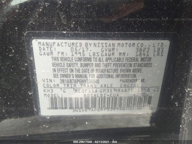 Photo 8 VIN: 3N1AB7AP6HY334945 - NISSAN SENTRA 