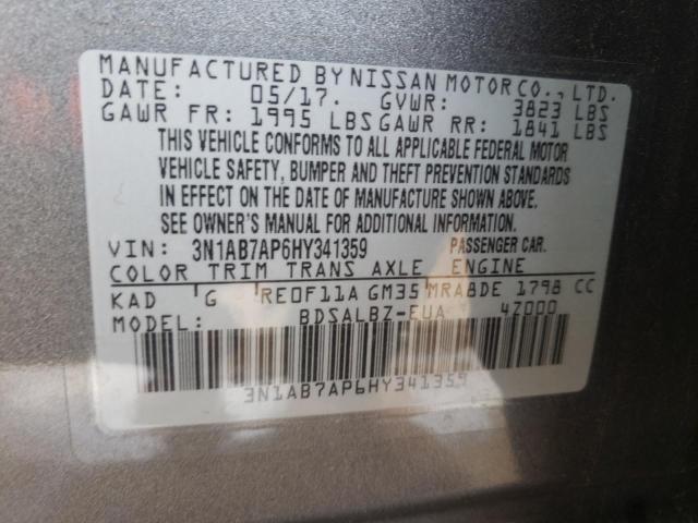 Photo 9 VIN: 3N1AB7AP6HY341359 - NISSAN SENTRA S 