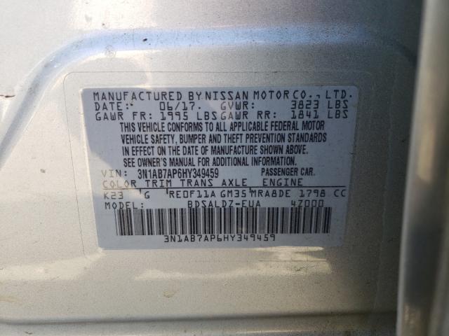 Photo 9 VIN: 3N1AB7AP6HY349459 - NISSAN SENTRA S 