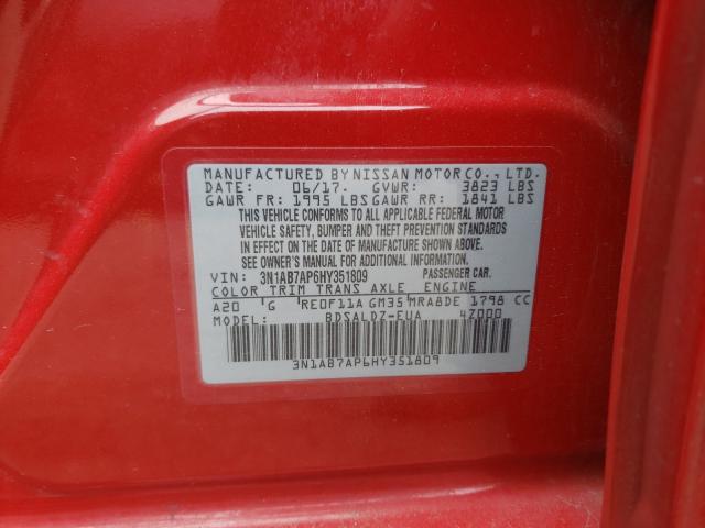 Photo 9 VIN: 3N1AB7AP6HY351809 - NISSAN SENTRA S 