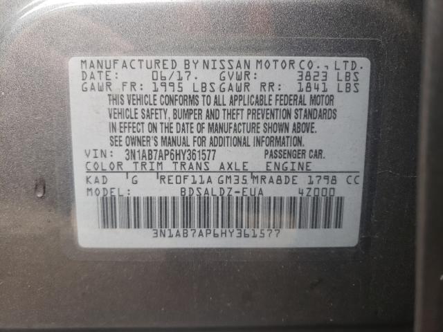 Photo 9 VIN: 3N1AB7AP6HY361577 - NISSAN SENTRA S 