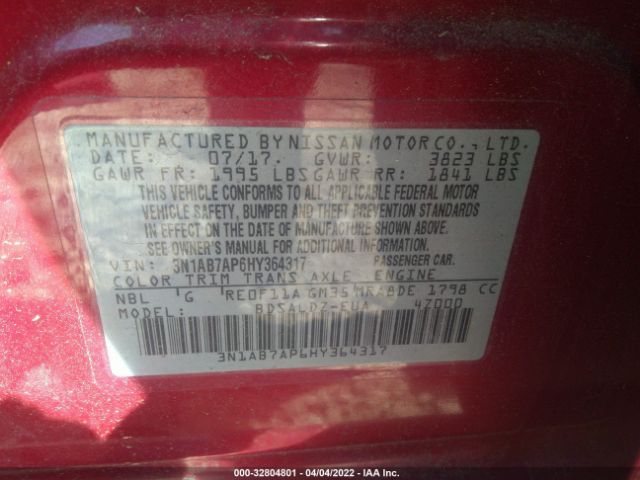 Photo 8 VIN: 3N1AB7AP6HY364317 - NISSAN SENTRA 