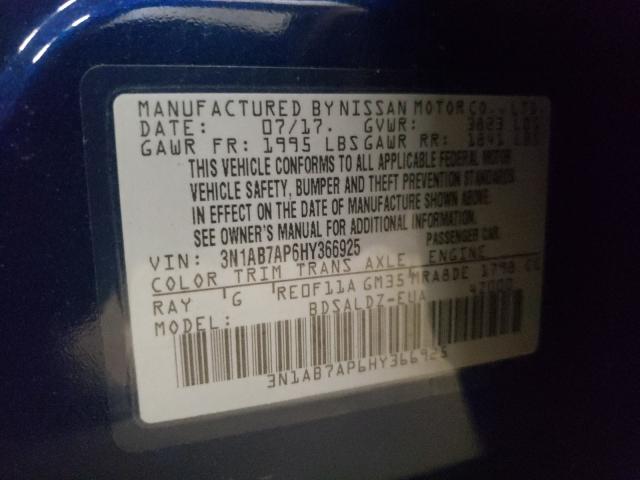 Photo 9 VIN: 3N1AB7AP6HY366925 - NISSAN SENTRA S 