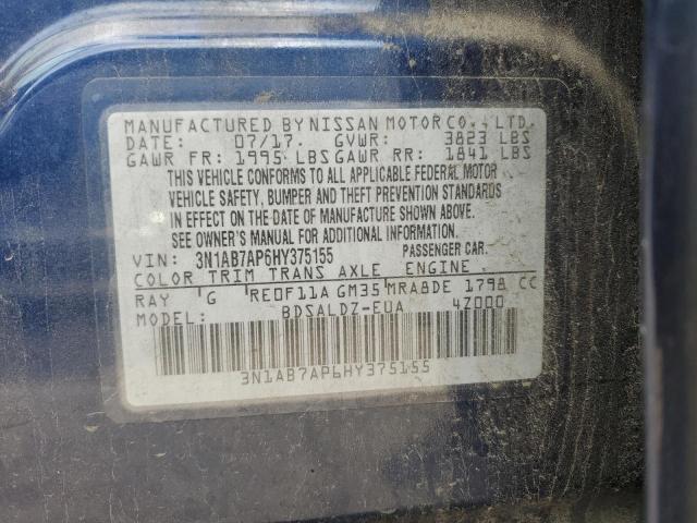 Photo 11 VIN: 3N1AB7AP6HY375155 - NISSAN SENTRA S 