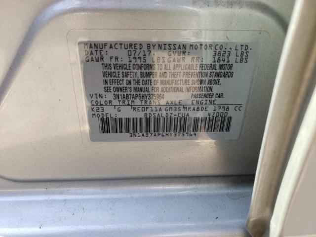 Photo 9 VIN: 3N1AB7AP6HY375964 - NISSAN SENTRA S 