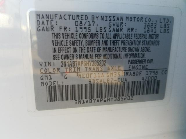 Photo 9 VIN: 3N1AB7AP6HY385202 - NISSAN SENTRA S 