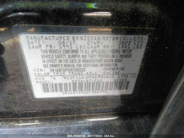 Photo 8 VIN: 3N1AB7AP6HY388293 - NISSAN SENTRA 