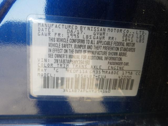 Photo 9 VIN: 3N1AB7AP6HY394160 - NISSAN SENTRA S 