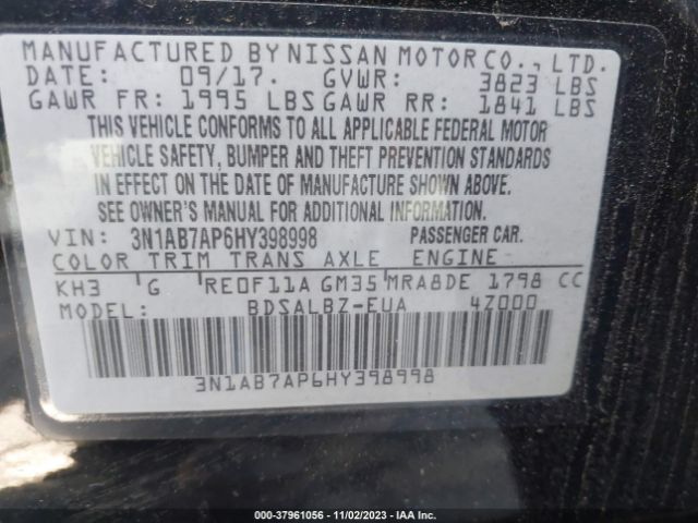 Photo 8 VIN: 3N1AB7AP6HY398998 - NISSAN SENTRA 