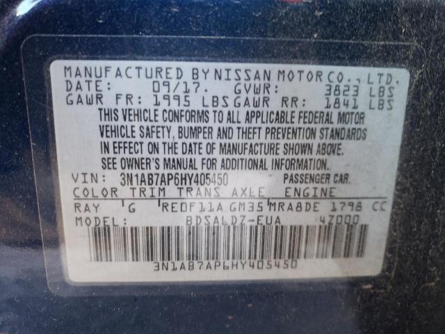 Photo 9 VIN: 3N1AB7AP6HY405450 - NISSAN SENTRA S 