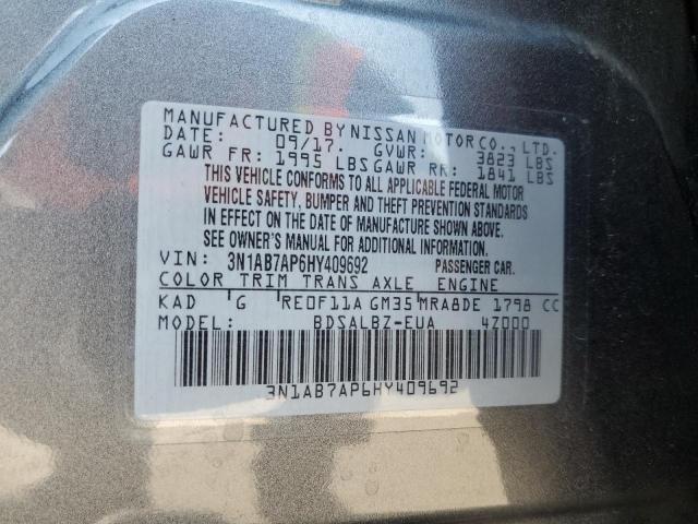 Photo 9 VIN: 3N1AB7AP6HY409692 - NISSAN SENTRA S 