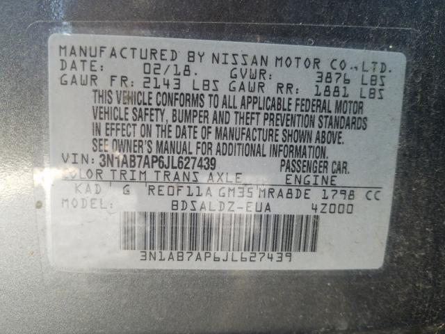 Photo 9 VIN: 3N1AB7AP6JL627439 - NISSAN SENTRA SV 