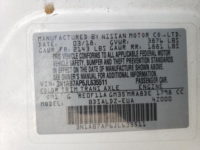 Photo 12 VIN: 3N1AB7AP6JL635511 - NISSAN SENTRA 