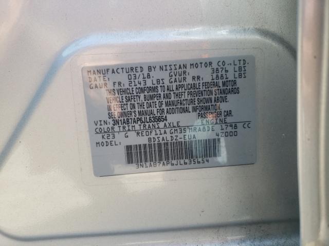 Photo 9 VIN: 3N1AB7AP6JL635654 - NISSAN SENTRA S 