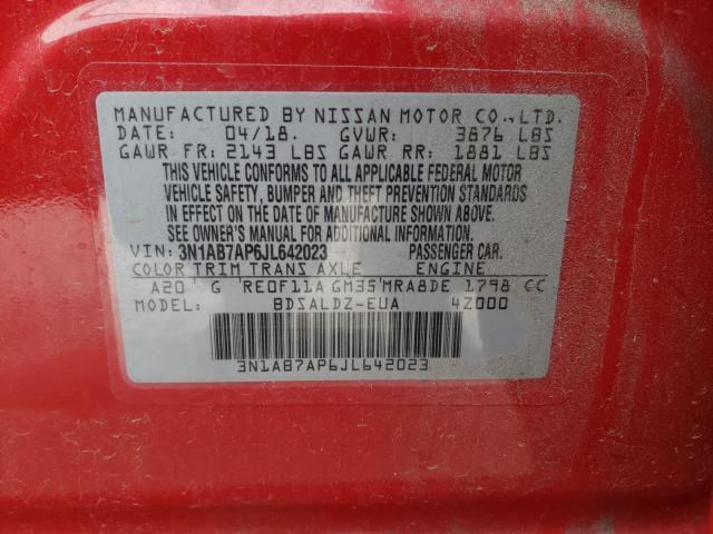 Photo 9 VIN: 3N1AB7AP6JL642023 - NISSAN SENTRA S 