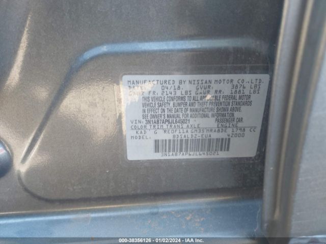 Photo 8 VIN: 3N1AB7AP6JL645021 - NISSAN SENTRA 