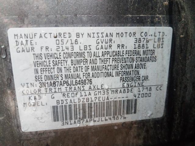 Photo 9 VIN: 3N1AB7AP6JL649876 - NISSAN SENTRA S 