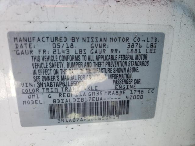 Photo 9 VIN: 3N1AB7AP6JL650509 - NISSAN SENTRA 