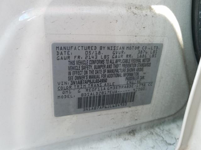 Photo 9 VIN: 3N1AB7AP6JL654950 - NISSAN SENTRA S 