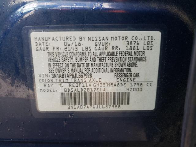 Photo 9 VIN: 3N1AB7AP6JL657928 - NISSAN SENTRA S 