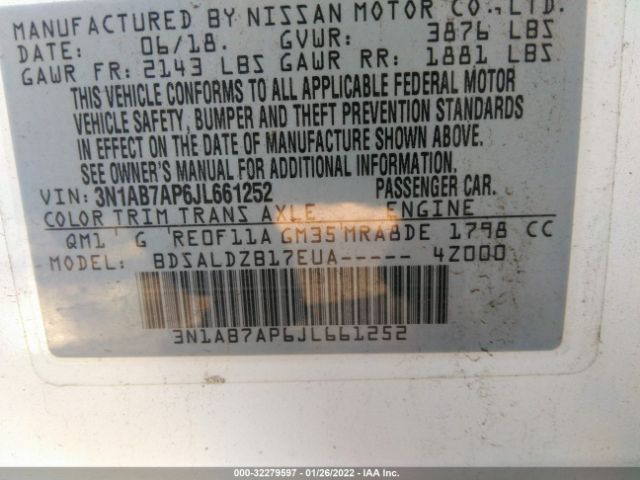 Photo 8 VIN: 3N1AB7AP6JL661252 - NISSAN SENTRA 