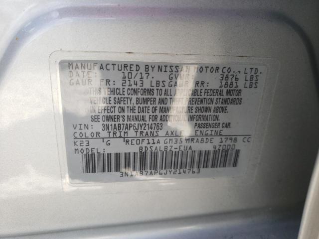 Photo 9 VIN: 3N1AB7AP6JY214763 - NISSAN SENTRA S 