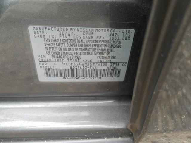 Photo 9 VIN: 3N1AB7AP6JY214908 - NISSAN SENTRA S 