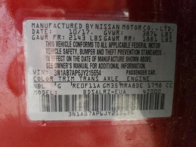 Photo 11 VIN: 3N1AB7AP6JY215654 - NISSAN SENTRA S 