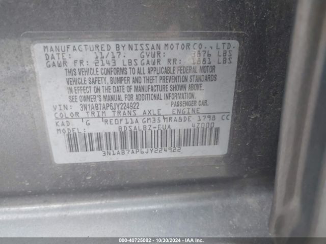 Photo 8 VIN: 3N1AB7AP6JY224922 - NISSAN SENTRA 