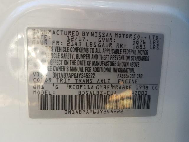 Photo 9 VIN: 3N1AB7AP6JY245222 - NISSAN SENTRA S 