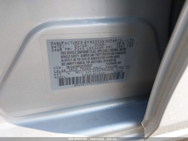 Photo 8 VIN: 3N1AB7AP6JY250243 - NISSAN SENTRA 