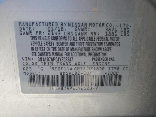 Photo 11 VIN: 3N1AB7AP6JY252347 - NISSAN SENTRA S 