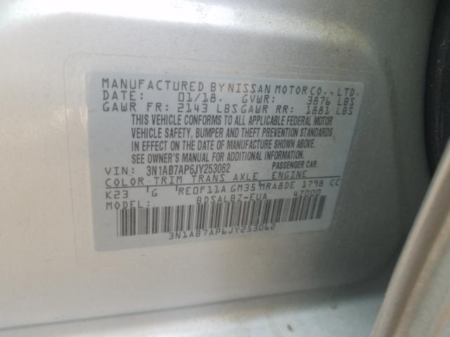 Photo 9 VIN: 3N1AB7AP6JY253062 - NISSAN SENTRA S 