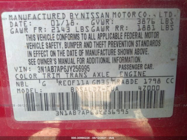 Photo 8 VIN: 3N1AB7AP6JY256995 - NISSAN SENTRA 